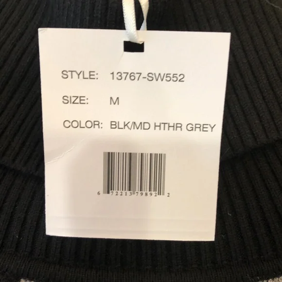 Black and Gray Houndstooth Men's Sweater - Picture 3 of 3